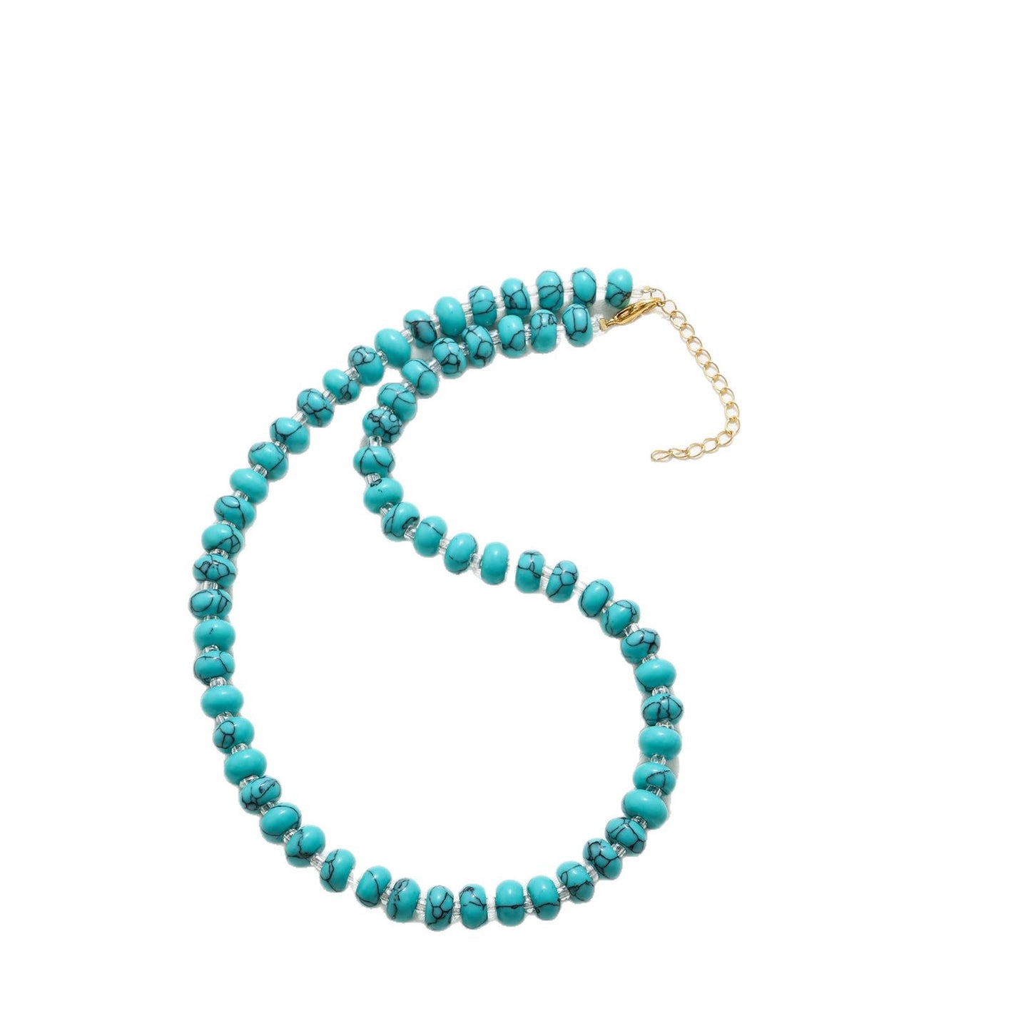 Casual 8mm Round Crystal Beaded Necklace for Women