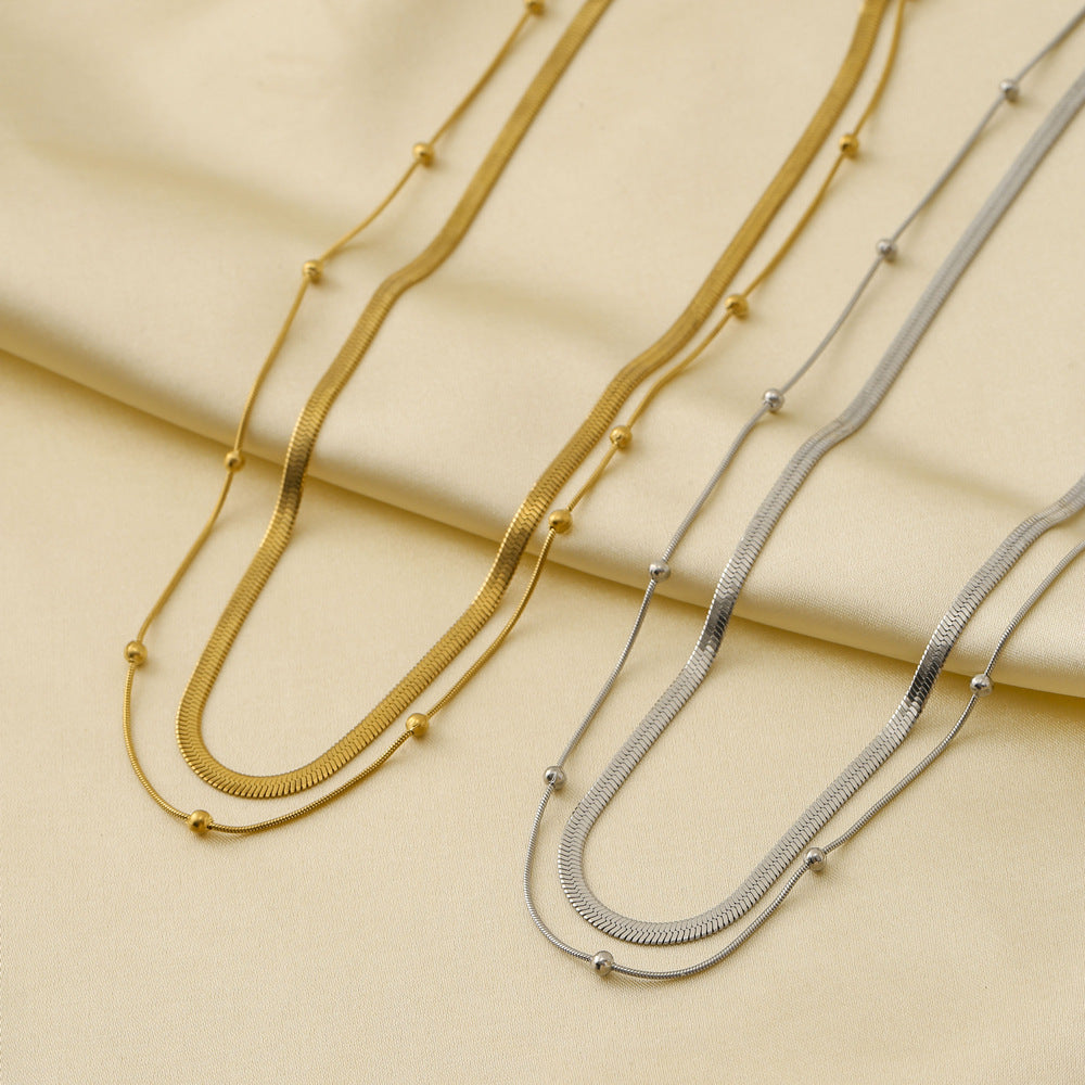 Collana da Donna a Catena Serpente Geometrica Minimalista in Acciaio Inossidabile con Placcatura in Oro 18K
