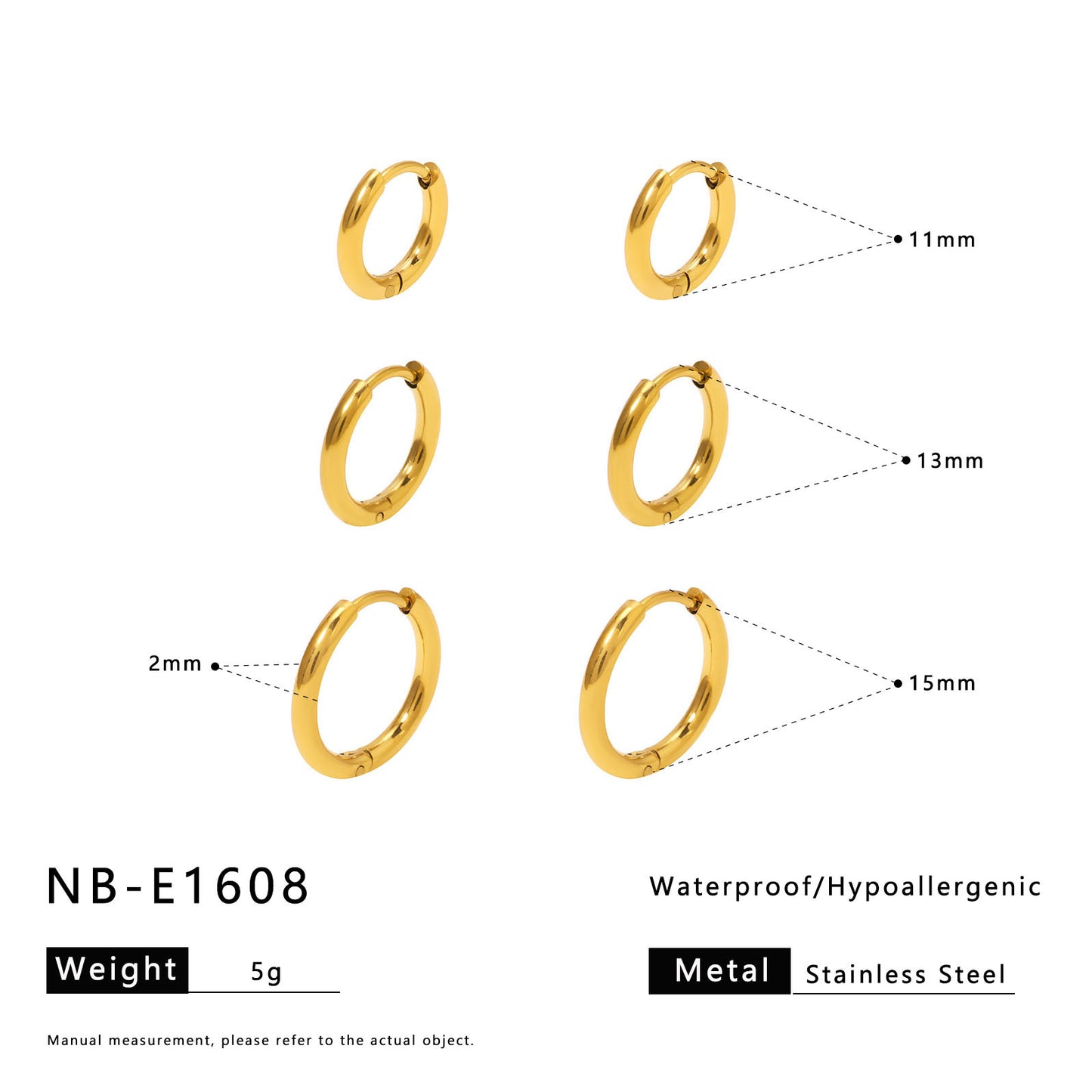 Vintage Minimalist Round Geometric Stainless Steel Electroplated Earrings Set for Women Waterproof Jewelry