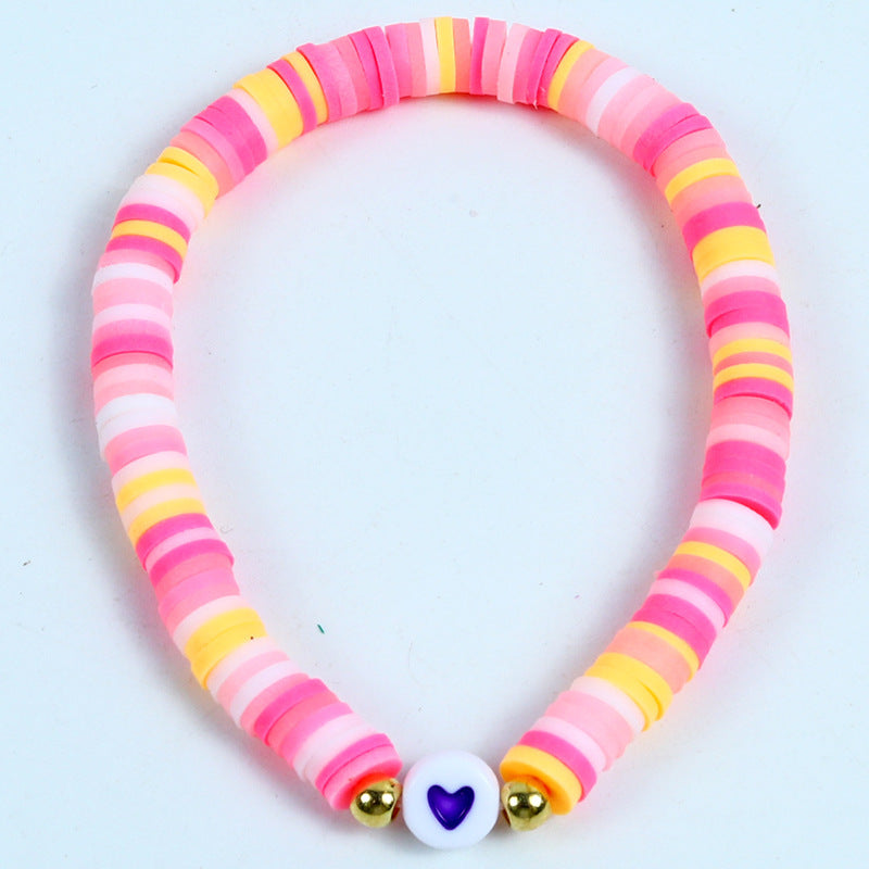 Bohemian Minimalist Heart Resin Bracelet Unisex Friendship Jewelry