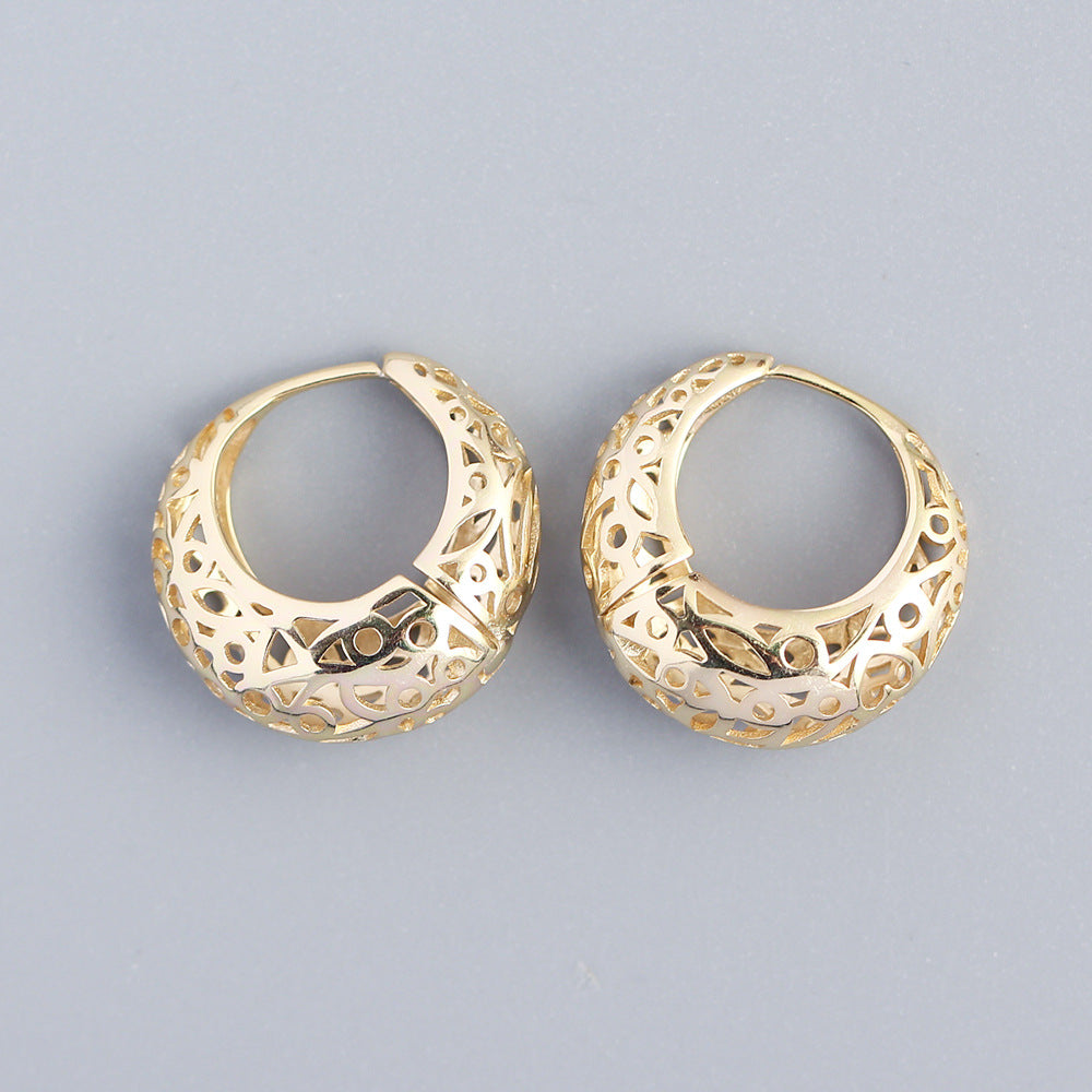 Elegant Geometric 925 Sterling Silver Plated Large Hoop Earrings for Women