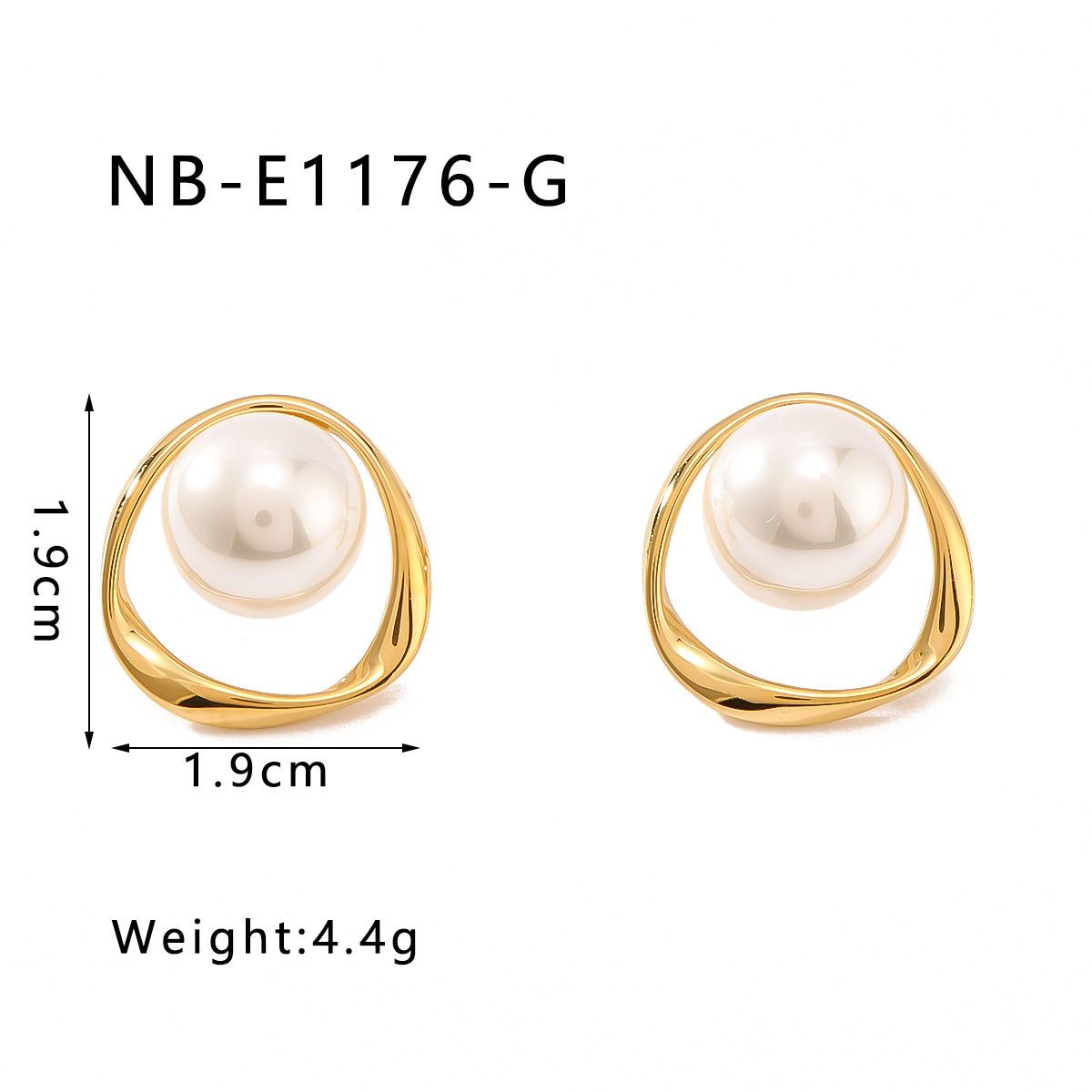 Elegant French Vintage Style Geometric Pearl-Inlaid Stainless Steel Hoop Earrings for Women with 18K Vacuum Plating Finish