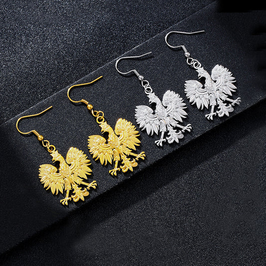 Orecchini minimalistici in acciaio al titanio a forma di aquila con finitura placcata per gioielli da donna alla moda