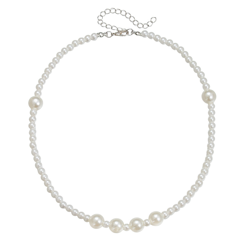 Minimalist Elegant Multi-Layer Round Pearl Necklace Long Cable Chain Sweater Chain for Women and Men