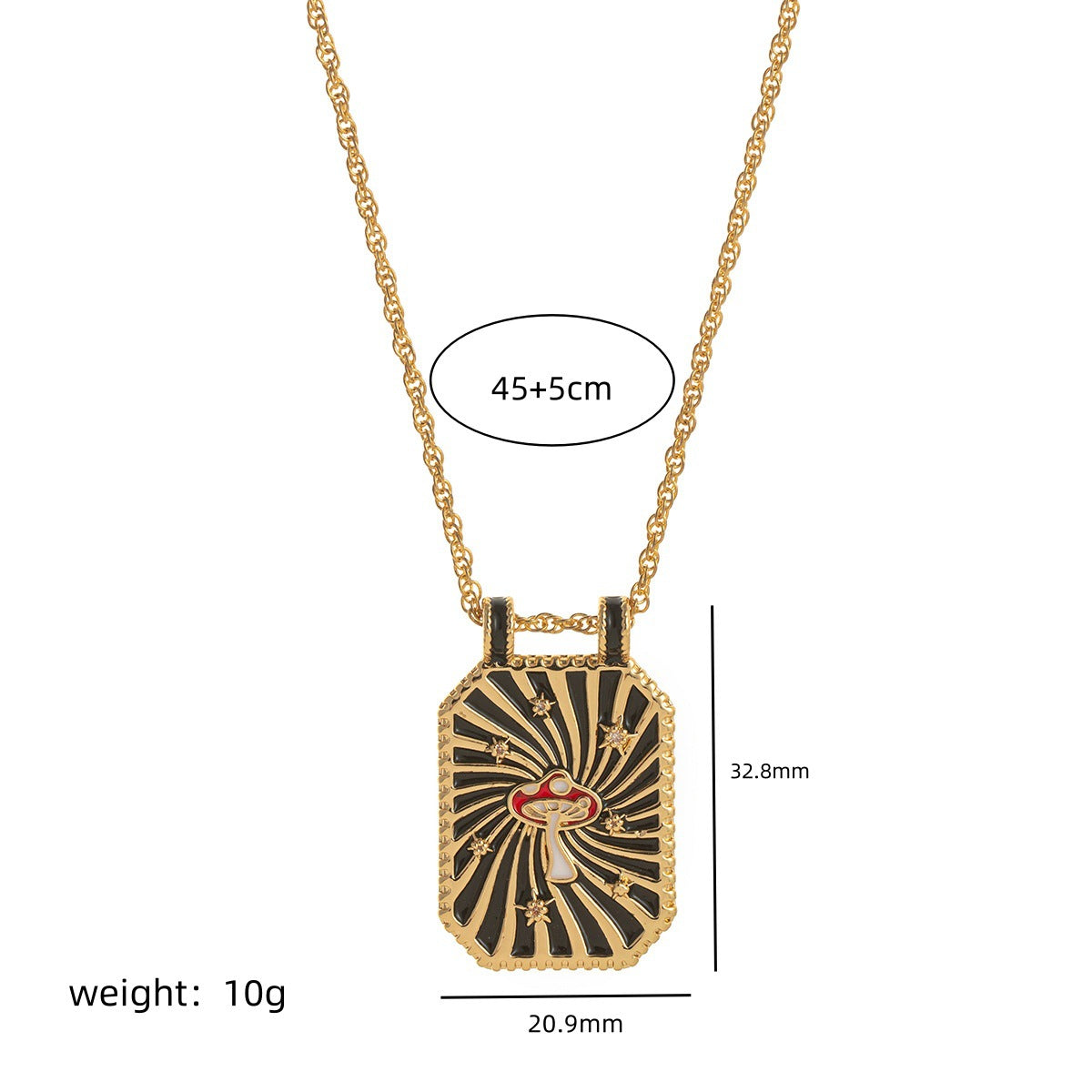Retro Bohemian Tarot Sun Moon Star Pendant Necklace with Copper Chain and Mixed Gemstone Inlay