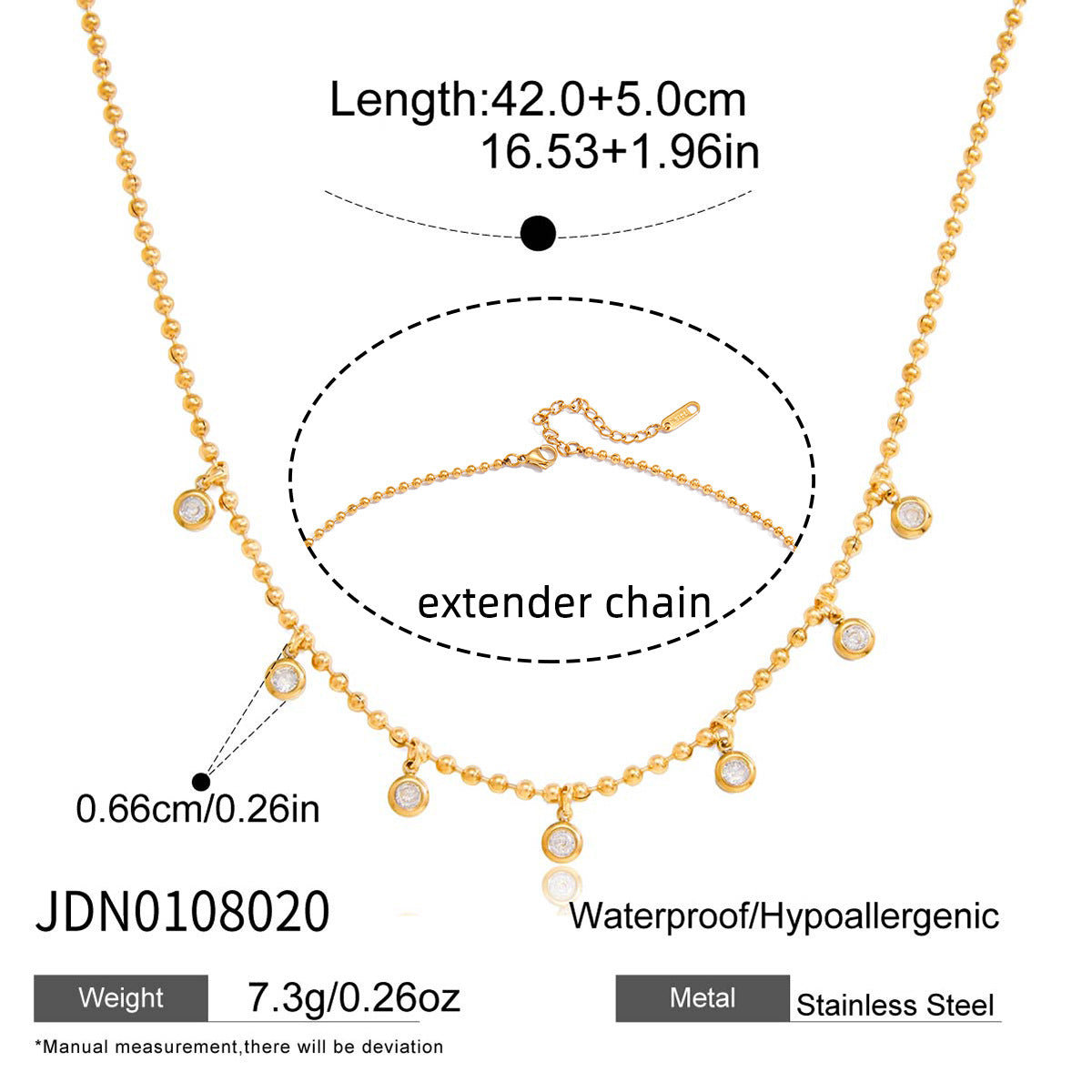 Minimalist Geometric Square Cubic Zirconia Stainless Steel Necklace and Bracelet Set for Women