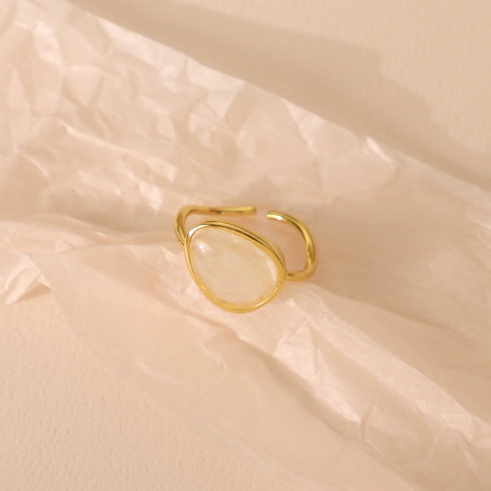 Minimalist Heart-Shaped 925 Sterling Silver Ring with White Crystal Inlay for Women