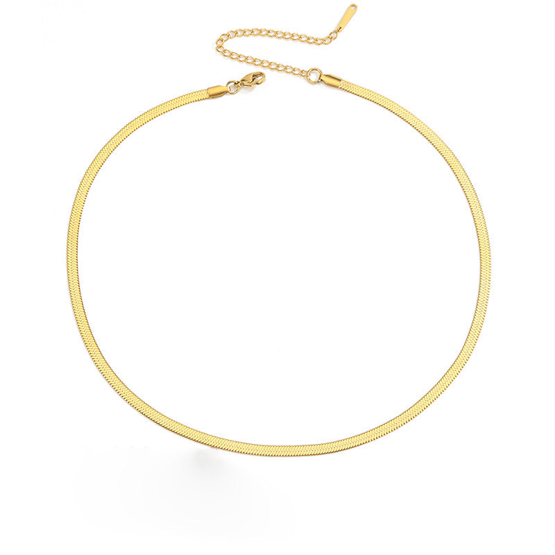 Collana corta minimalista placcata in acciaio al titanio a forma di rombo con catena a lama per uomo e donna