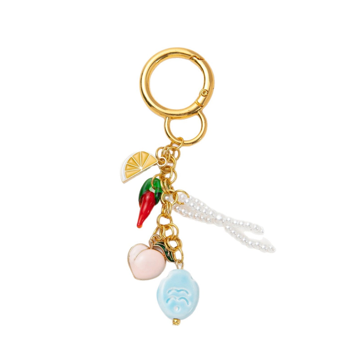 Sweet Striped Brass 18K Gold Plated Charm Bar
