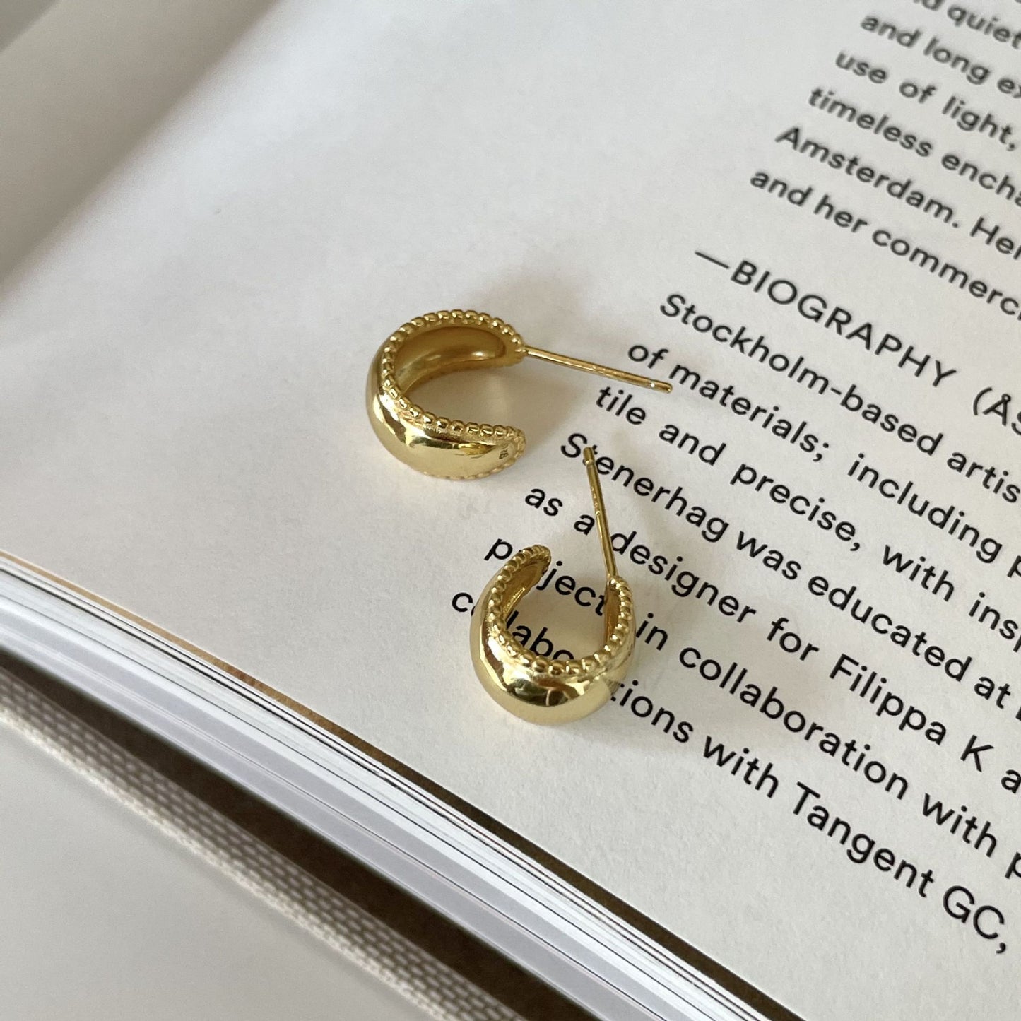 Minimalist Sweet 925 Sterling Silver Geometric Stud Earrings Gold Plated