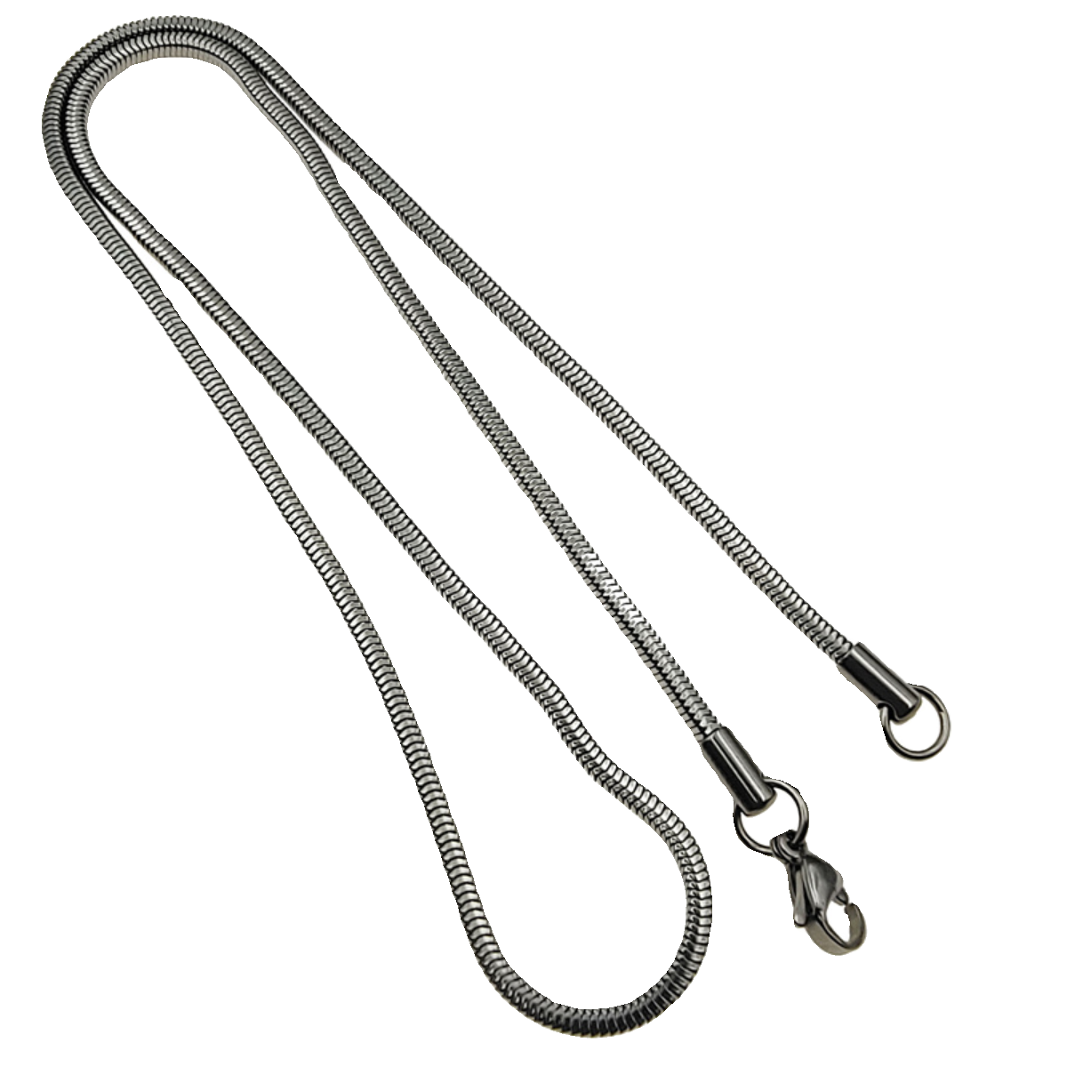 Collana Minimalista in Acciaio al Titanio a Spina di Serpente Quadrata per Uomo e Donna, Ciondolo Ipoallergenico in Acciaio Inossidabile con Finitura Placcata Sottovuoto