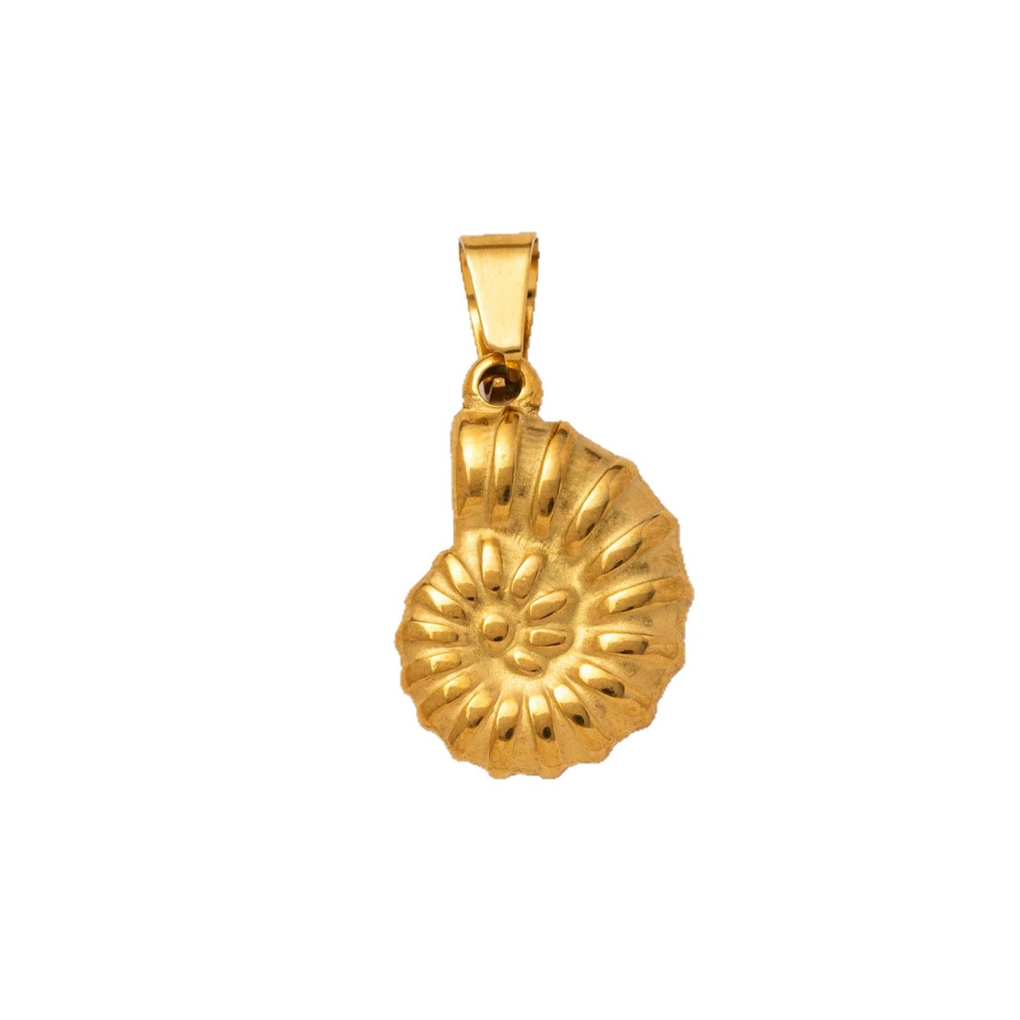 Vintage 18K Gold Plated Stainless Steel Conch Shell Charm Bar