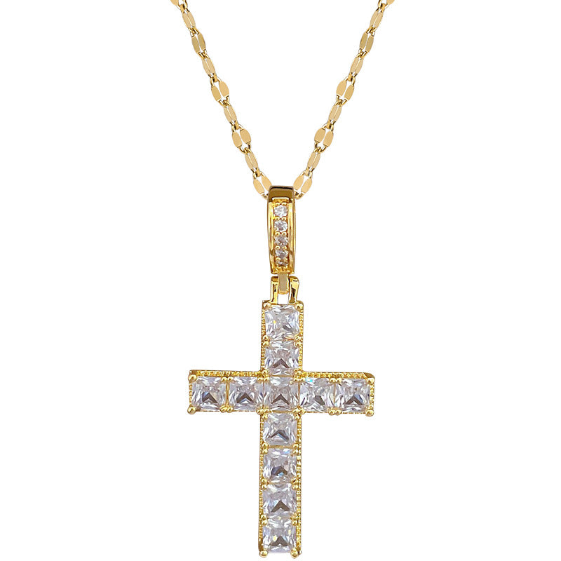 Collana con Pendente a Luna Geometrica Minimalista per Donne e Uomini, Catena Sottile in Acciaio Inossidabile con Accenti di Strass
