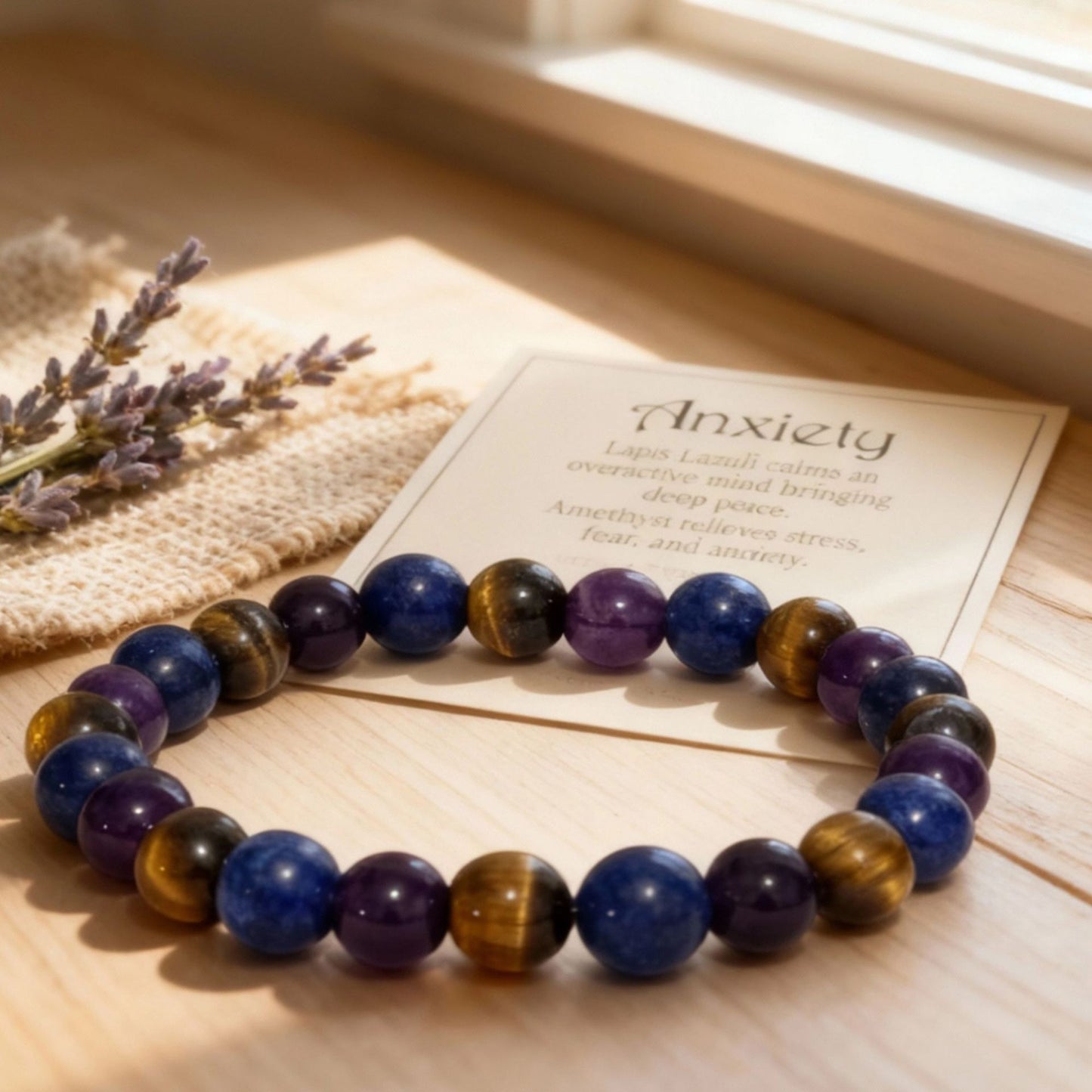 Minimalist Geometric Natural Stone Beaded Bracelet for Women