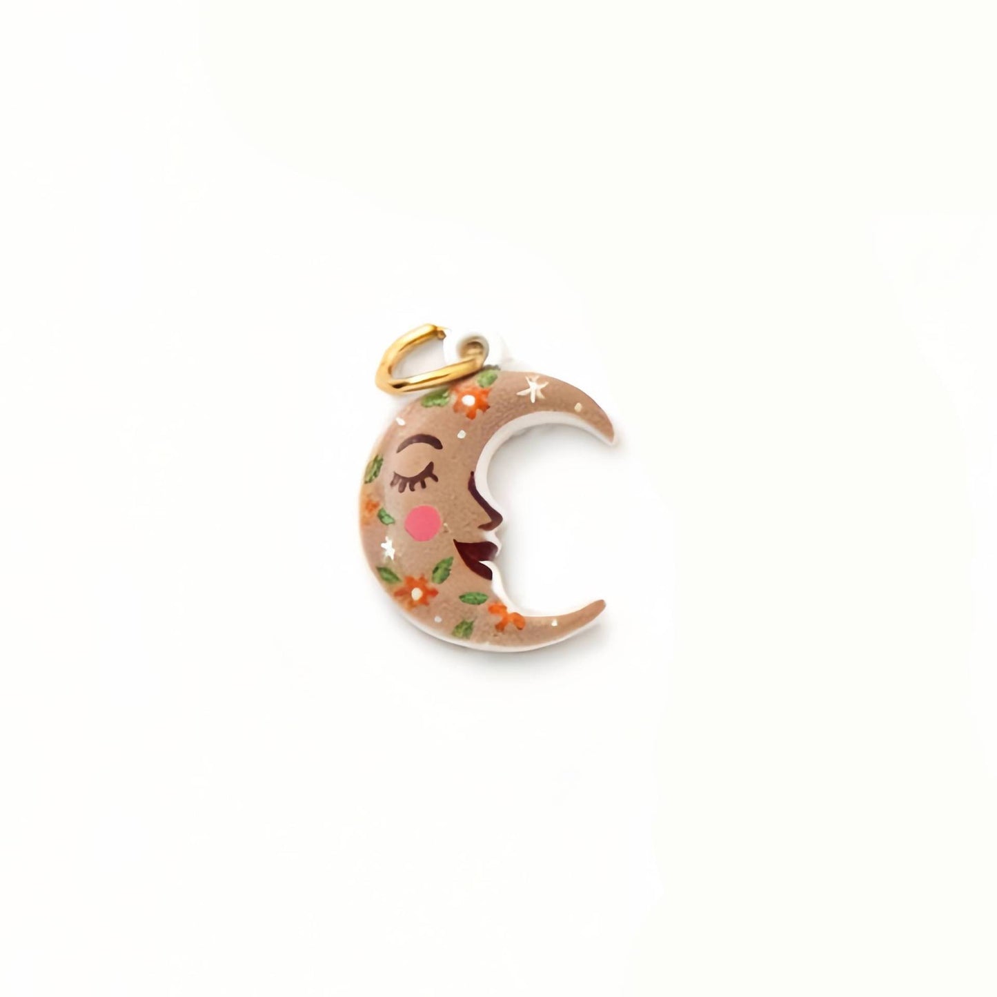 Vintage 18K Gold Plated Drip Oil Brass Pendant Charm Bar for Women