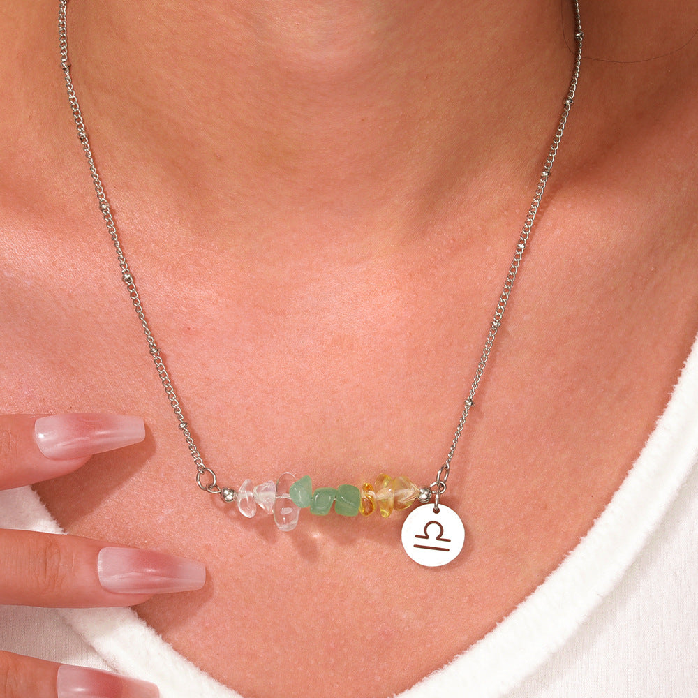 Fashion Elegant Stainless Steel Plated Constellation Pendant Necklace Unisex Cable Chain