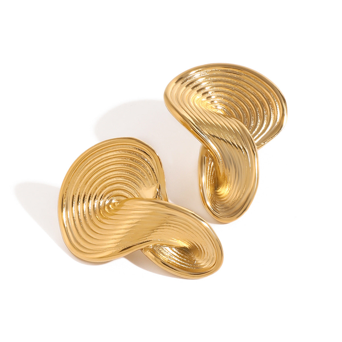 Pendientes Minimalistas de Acero Inoxidable Geométricos Chapados en Oro para Mujer con Diseño de Líneas Limpias