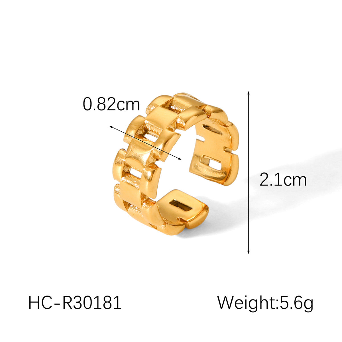 INS Style Geometric Asymmetrical Stainless Steel Gold Plated Ring for Women Titanium Steel Hypoallergenic Fashion Ring