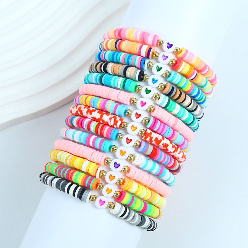Bohemian Minimalist Heart Resin Bracelet Unisex Friendship Jewelry