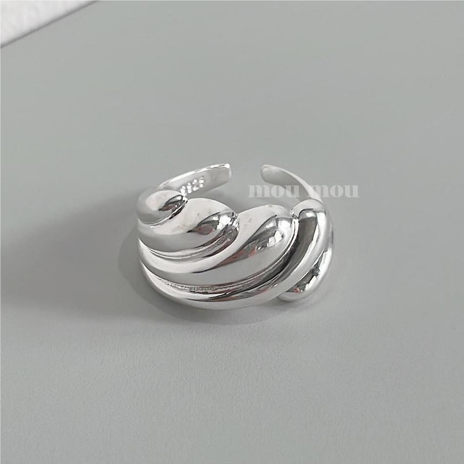 925 Sterling Silver Geometric Plated Ring for Women