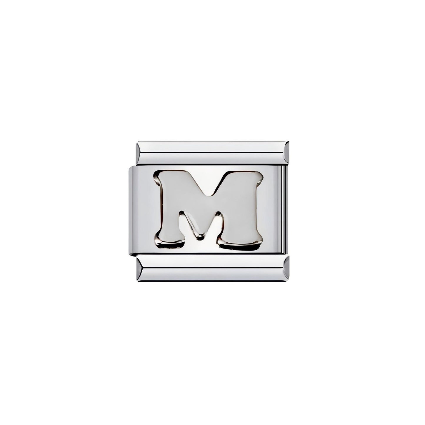 Personalized Stainless Steel Plated Letter Charm Bar Bracelet Unisex DIY Elastic Link Band
