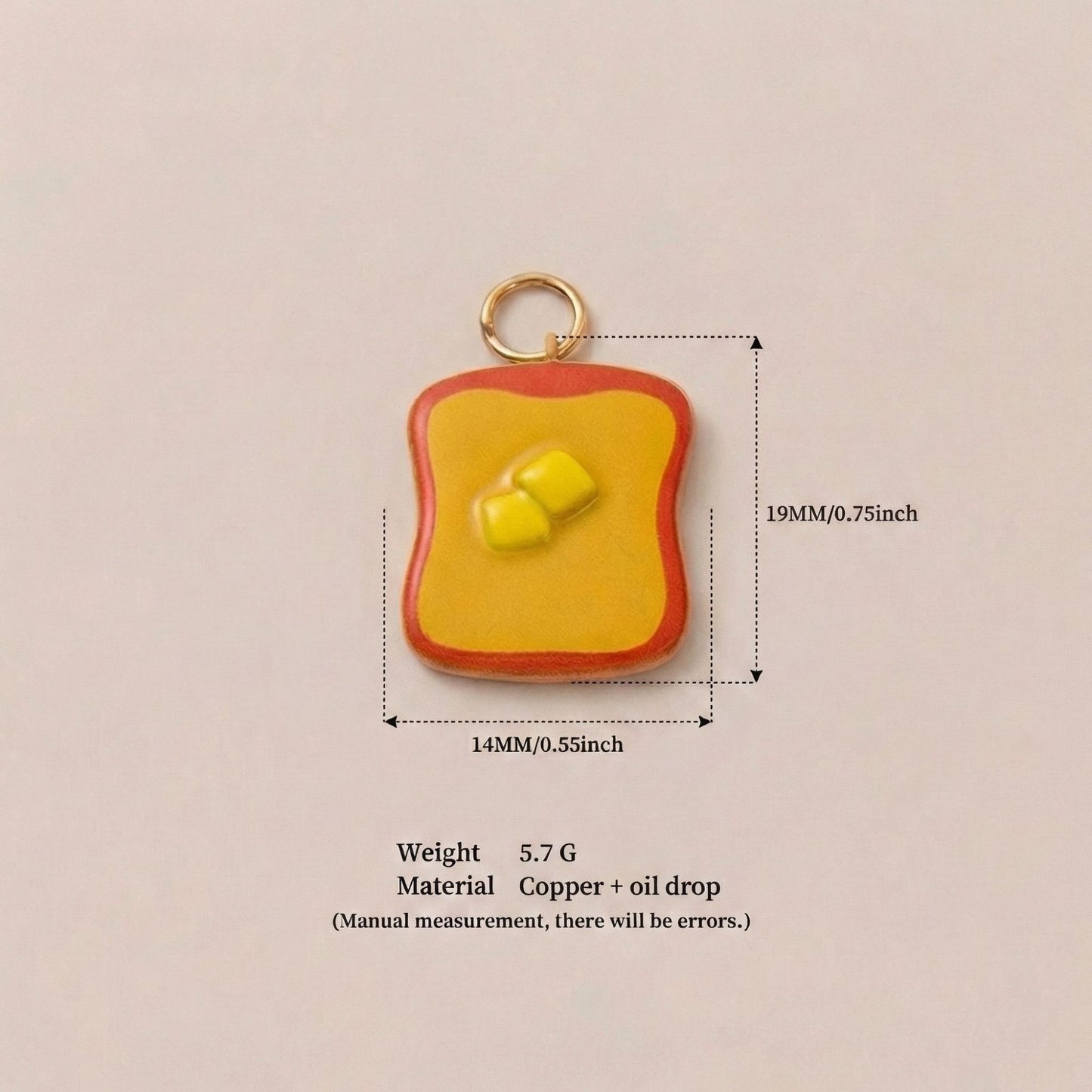 Sweet Plated Brass Apple Charm Bar