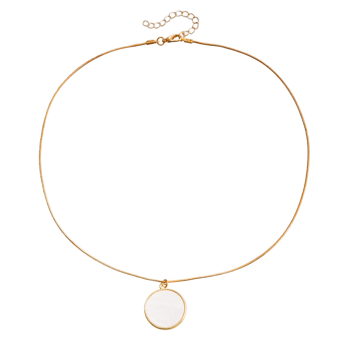 Vintage Geometric Round Pendant Alloy Necklace with Electroplated Finish for Women Layered Clavicle Chain