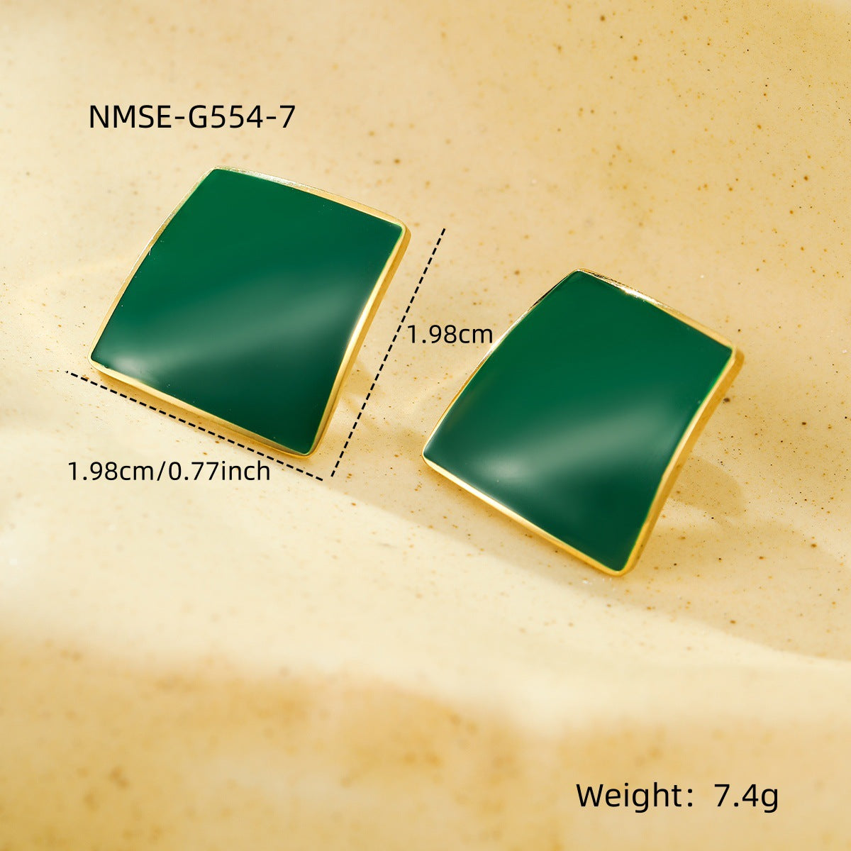 Minimalist French Retro Geometric Stainless Steel Earrings with Enamel Finish for Women, Versatile Fall Winter Fashion Ear Jewelry