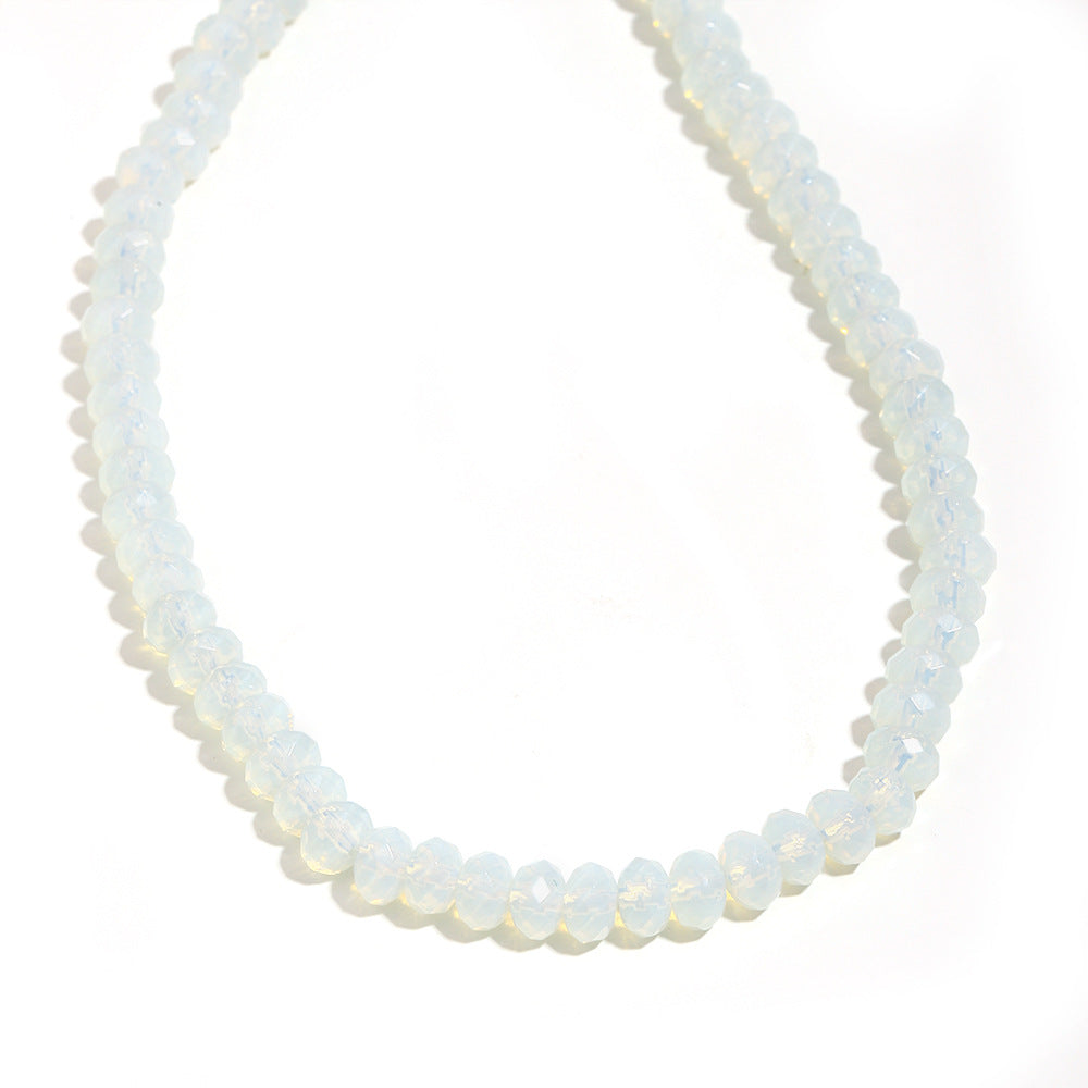 Collar Colgante Geométrico Minimalista para Mujer Acero Inoxidable con Baño de Oro de 18K Ópalo y Piedra Natural de Ágata Roja