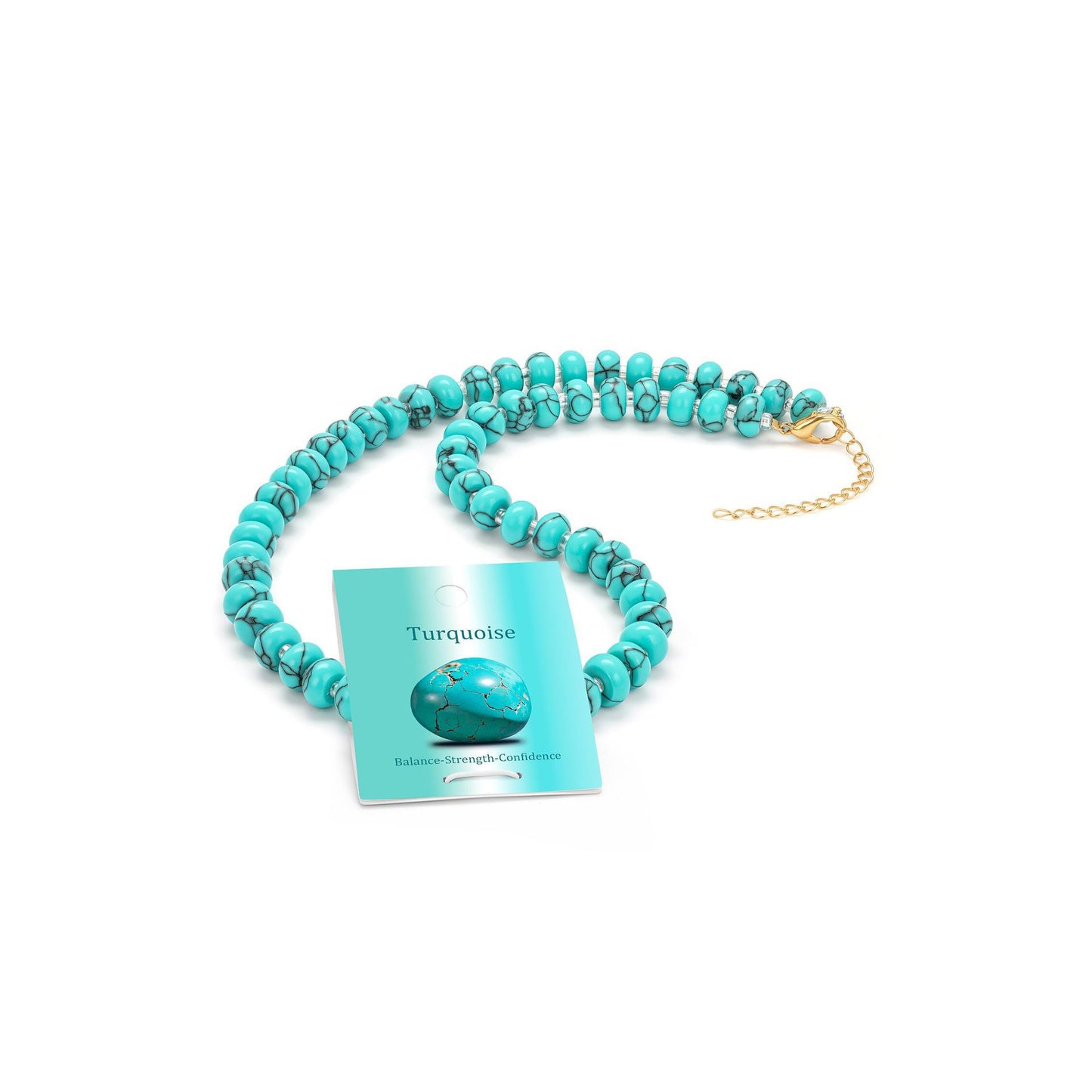 Elegant Geometric Agate Beaded Necklace Polished Natural Stone Women's Jewelry