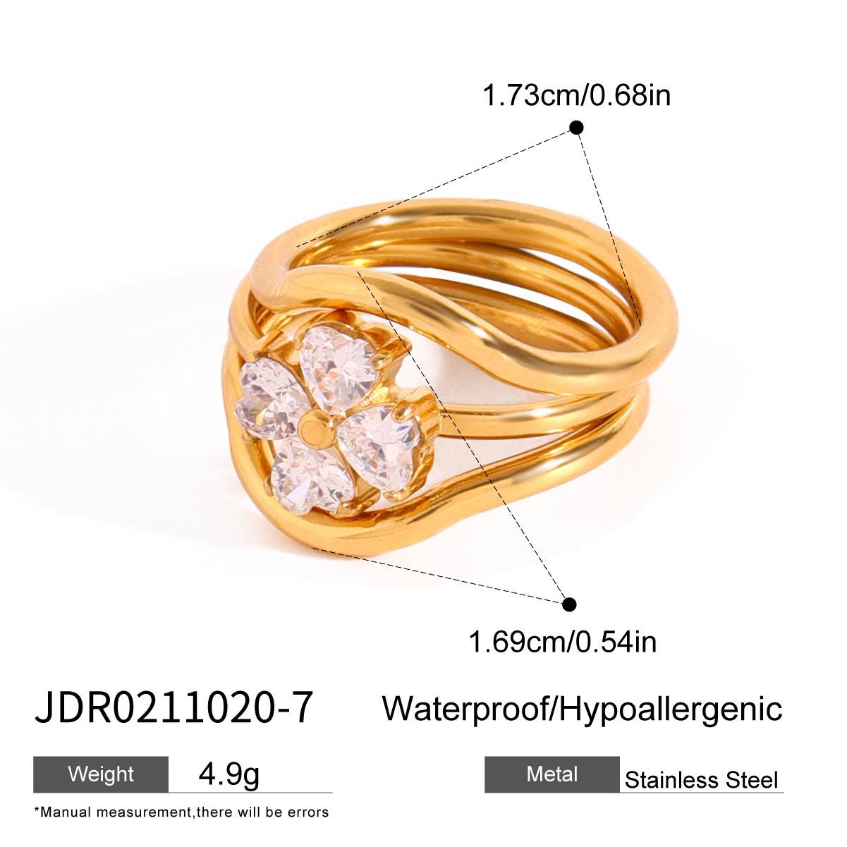 Geometric Titanium Steel Ring for Women with Plating Finish, Fashionable and Tarnish-Resistant Stainless Steel Jewelry
