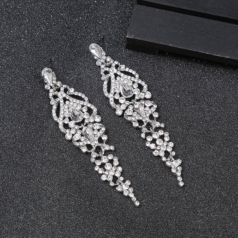 Elegant Tassel Earrings for Women Alloy Long Drop Earrings with Plated Finish for Wedding Bridal Formal Occasions