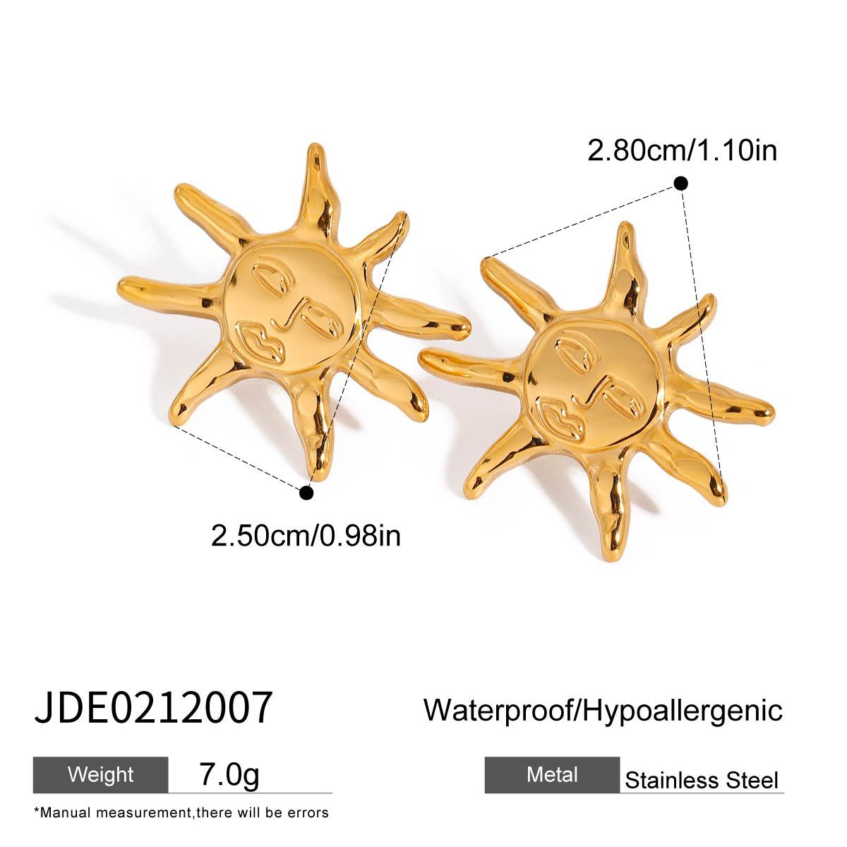 Minimalist 18K Gold Plated Titanium Steel Star Moon Pendant Necklace and Earring Set with Ball Chain for Women