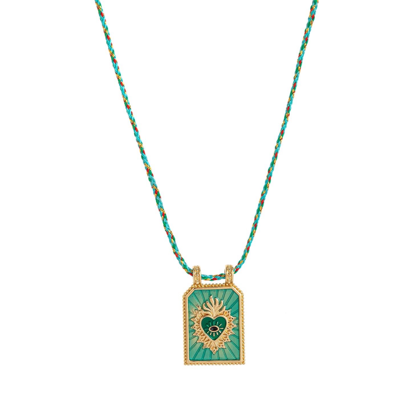Collana pendente minimalista a forma di cuore in rame placcato oro su cordino colorato da donna