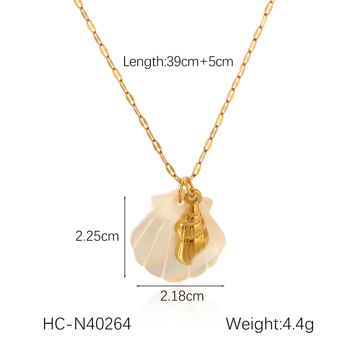 Collana da donna con ciondolo a stella marina, cavalluccio marino e conchiglia in acciaio inossidabile placcato oro 18 carati stile Ins