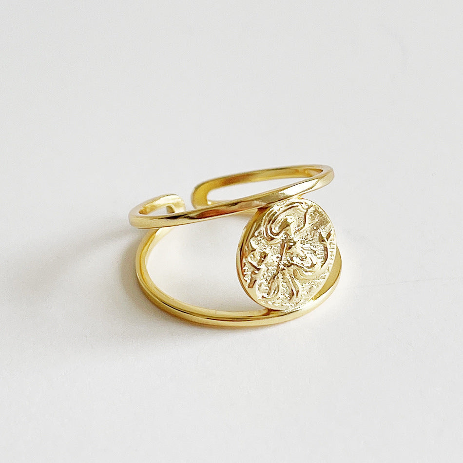 Minimalist 925 Sterling Silver Gold Plated Geometric Mermaid Ring