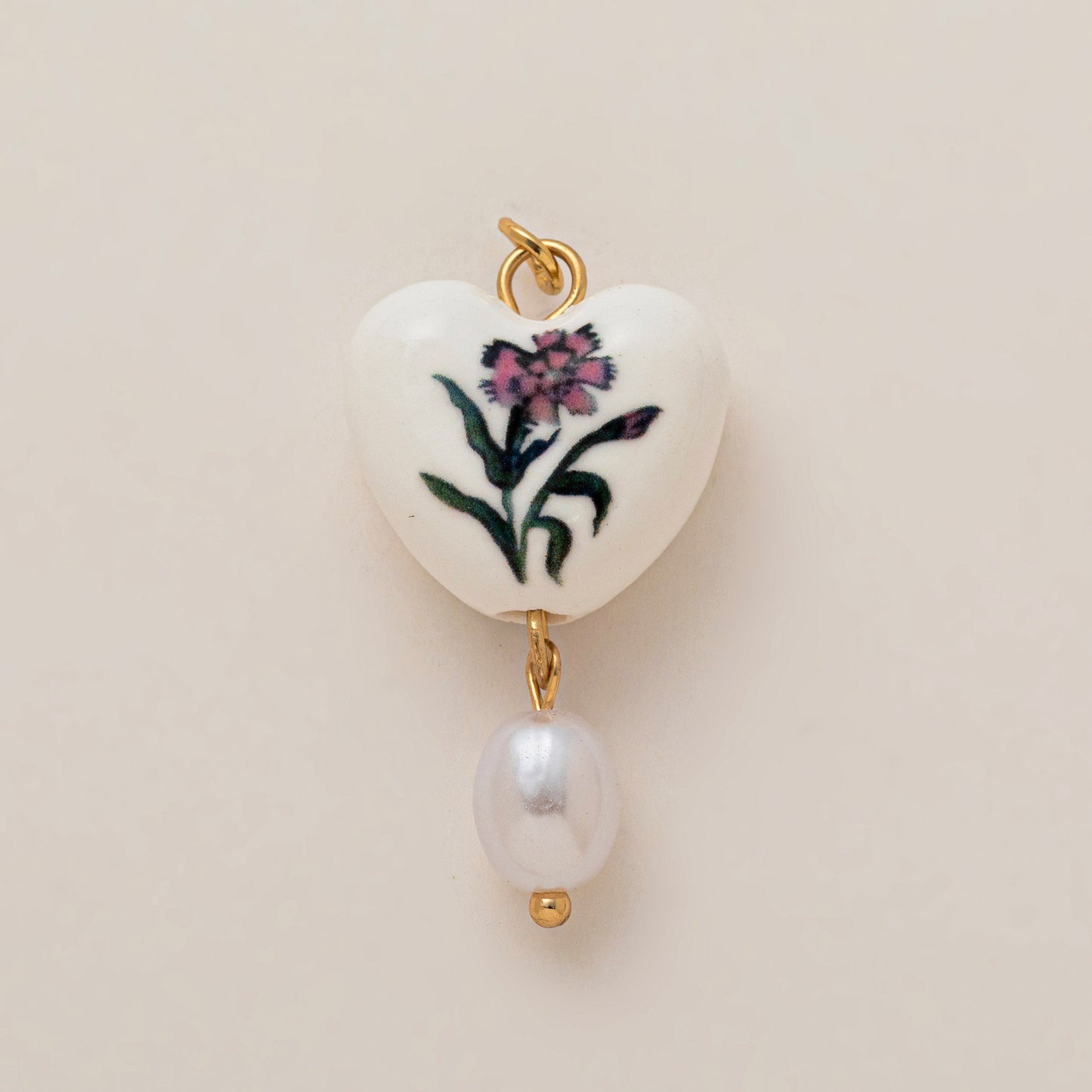 Vintage 18K Gold Plated Brass Heart Flower Charm Bar Pendant Paperclip Chain Necklace Unisex