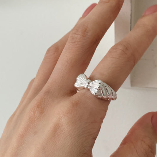 Sweet 925 Sterling Silver Heart Inlay Ring with Striped Geometric Pattern for Women