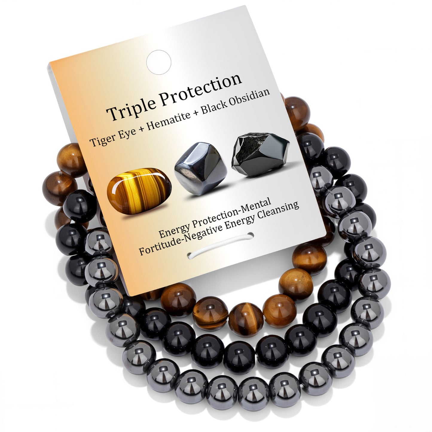 Vintage Geometric Agate Beaded Bracelet Set Unisex