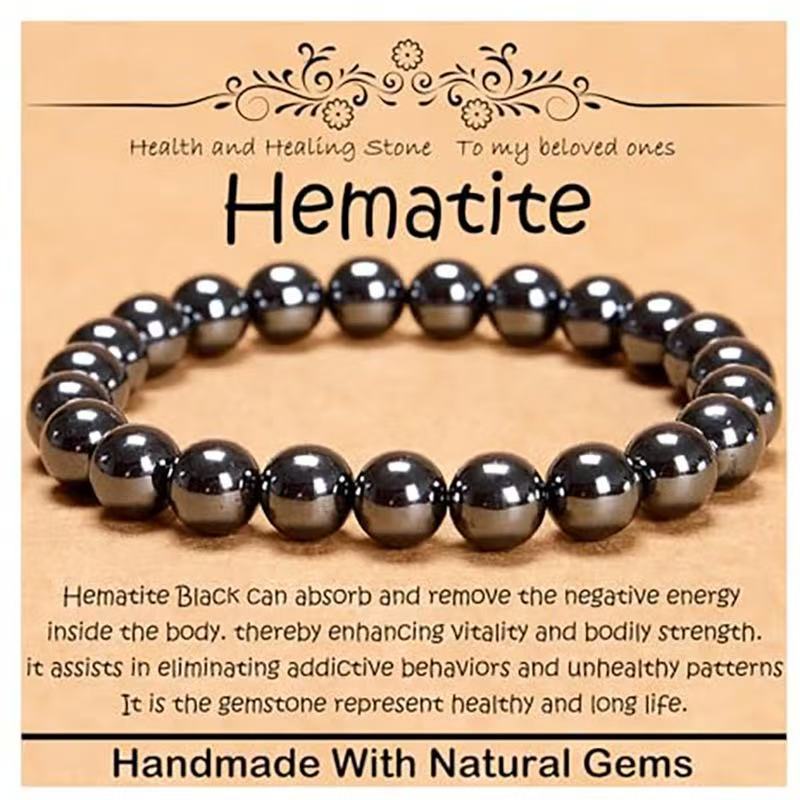 Minimalist Natural Stone Beaded Bracelet Unisex Geometric Round Handmade Jewelry Gift
