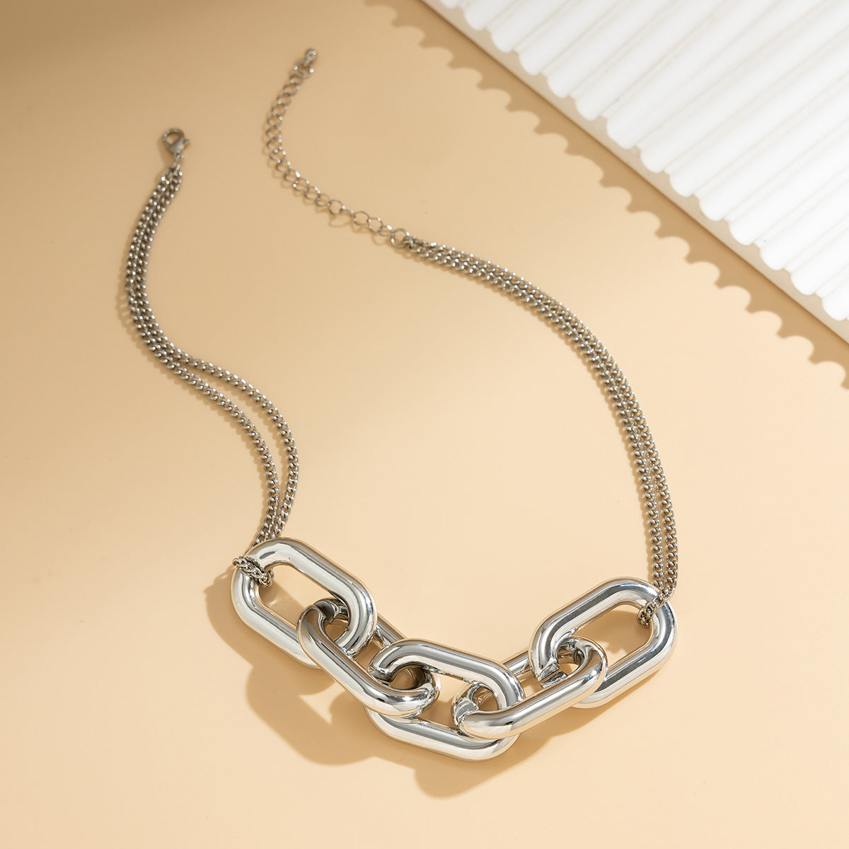Minimalist Punk Geometric Iron Plated Necklace Cable Chain Women's Jewelry