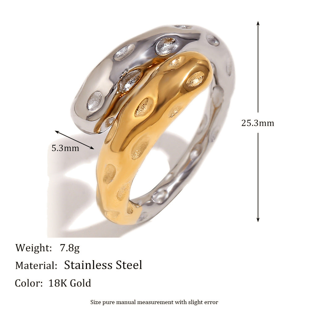 Pendientes de aro geométricos de acero inoxidable chapados en oro de 18 quilates estilo OL para mujer