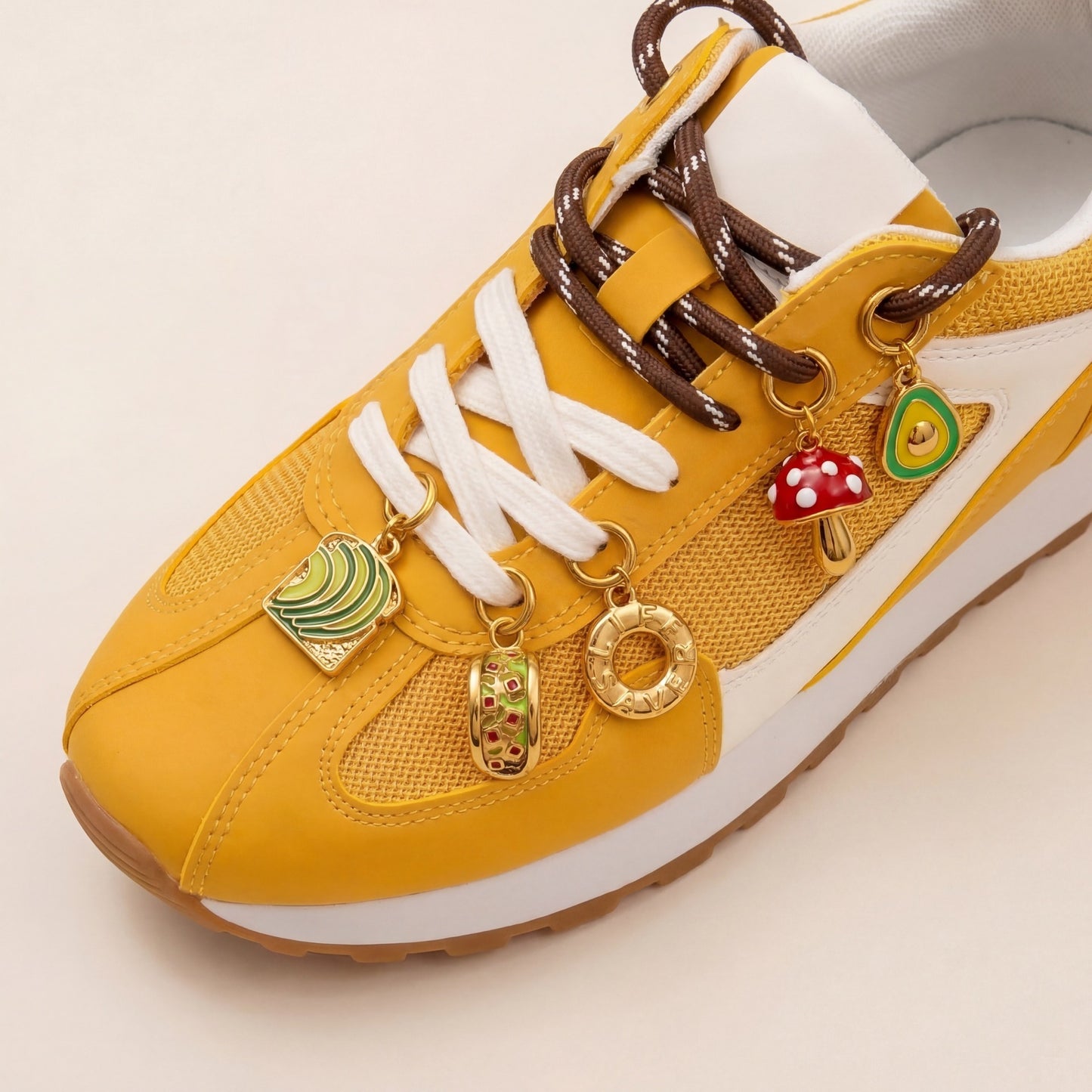 Vintage PVD Gold Plated Titanium Steel Fruit Charm Bar Shoe Accessory