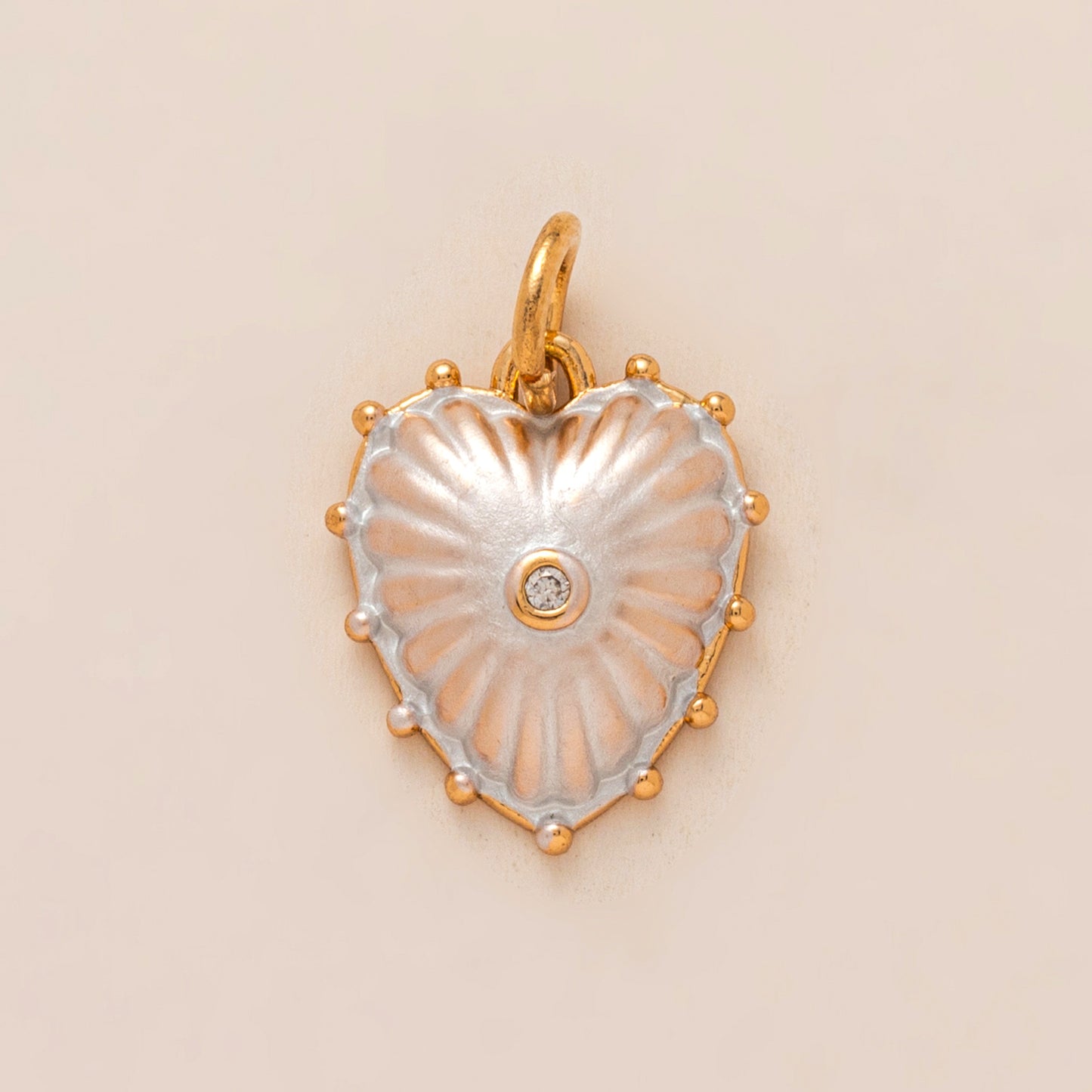 Vintage Heart Brass Plated Charm Bar Cable Chain Pendant