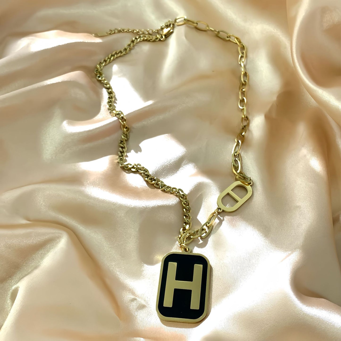 Hip-hop Sporty Letter Square Titanium Steel Plated Necklace Unisex