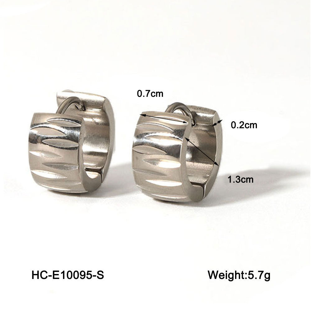 Minimalist Geometric Stainless Steel Hoop Earrings with 18K Gold Plating for Women