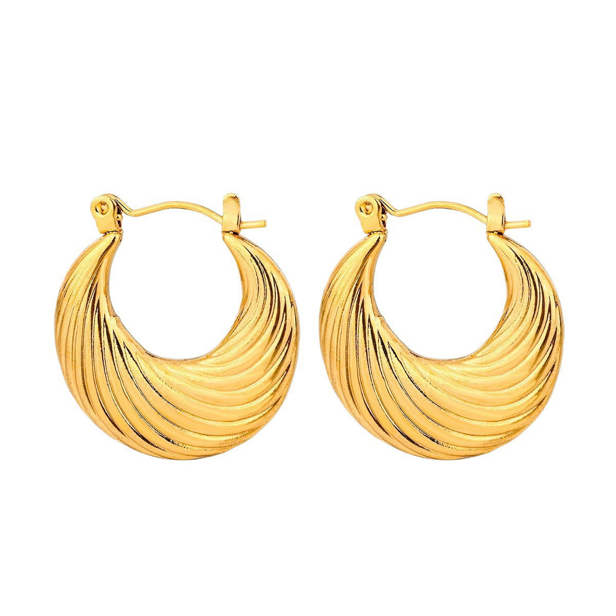 Orecchini da donna placcati in acciaio inossidabile a cuore geometrico elegante