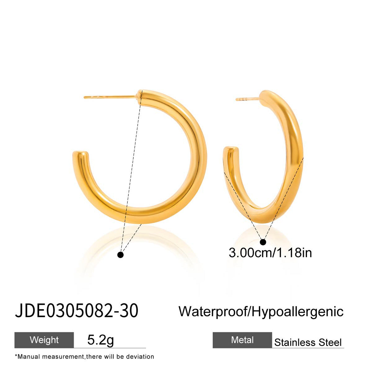 Pendientes de aro geométricos de acero inoxidable con acabado chapado para mujer, aretes minimalistas a la moda