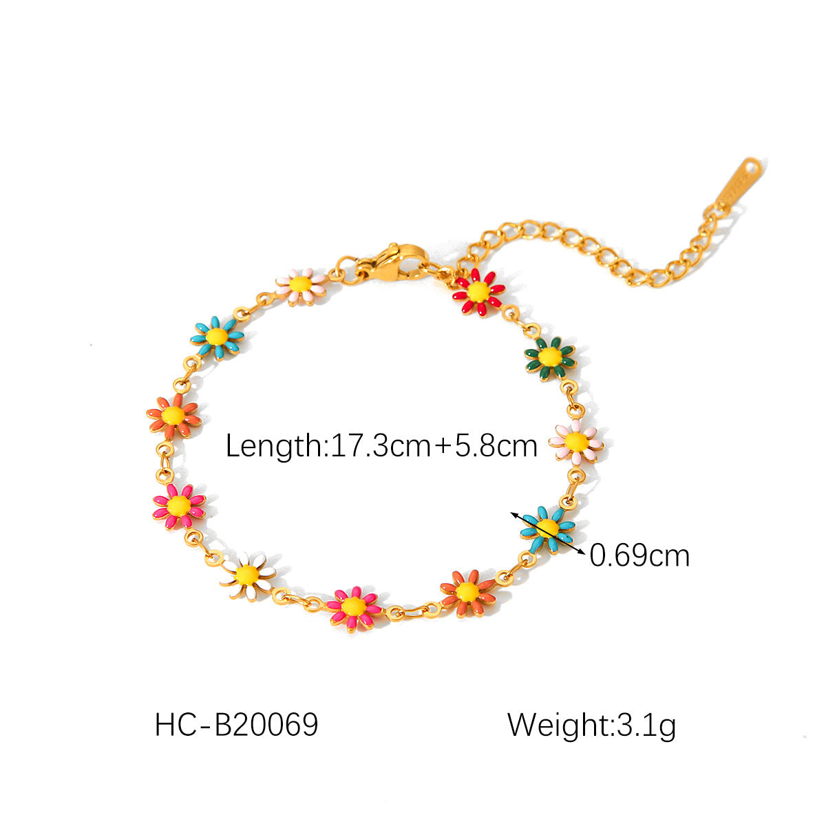 Collar Minimalista con Colgante de Margarita y Mariposa con Motivo de Rama de Olivo en Acero Inoxidable con Acabado Esmaltado para Mujer