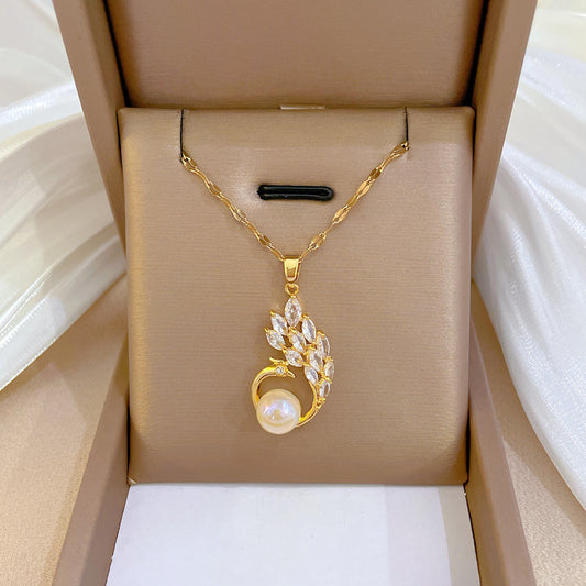 Sweet Fresh Geometric Rhinestone Collar Chain Necklace for Women